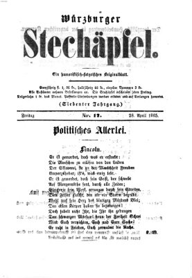 Würzburger Stechäpfel Freitag 28. April 1865