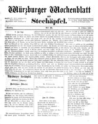 Würzburger Wochenblatt und Stechäpfel (Würzburger Stechäpfel) Samstag 14. Oktober 1865