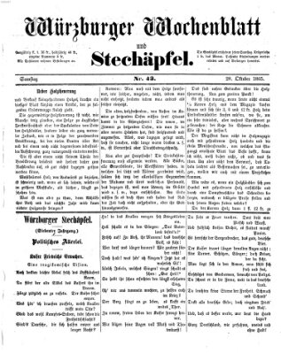 Würzburger Wochenblatt und Stechäpfel (Würzburger Stechäpfel) Samstag 28. Oktober 1865