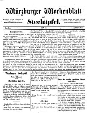 Würzburger Wochenblatt und Stechäpfel (Würzburger Stechäpfel) Samstag 3. Februar 1866