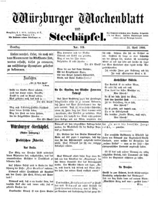 Würzburger Wochenblatt und Stechäpfel (Würzburger Stechäpfel) Samstag 21. April 1866