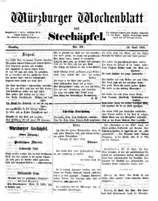 Würzburger Wochenblatt und Stechäpfel (Würzburger Stechäpfel) Samstag 28. April 1866