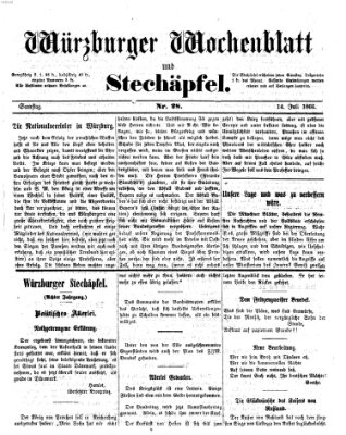 Würzburger Wochenblatt und Stechäpfel (Würzburger Stechäpfel) Samstag 14. Juli 1866