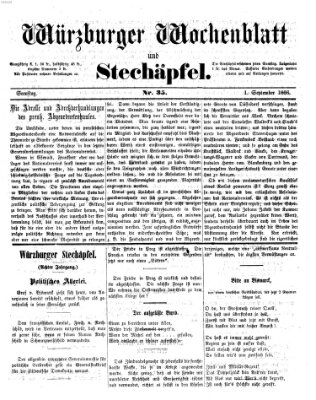 Würzburger Wochenblatt und Stechäpfel (Würzburger Stechäpfel) Samstag 1. September 1866