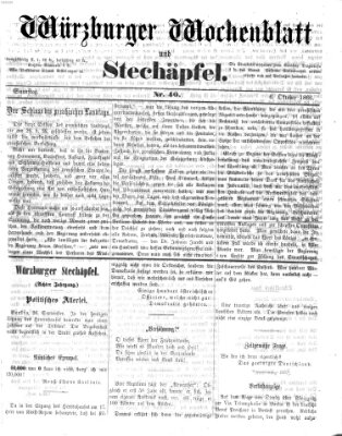 Würzburger Wochenblatt und Stechäpfel (Würzburger Stechäpfel) Samstag 6. Oktober 1866