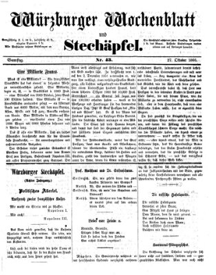 Würzburger Wochenblatt und Stechäpfel (Würzburger Stechäpfel) Samstag 27. Oktober 1866