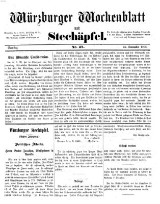 Würzburger Wochenblatt und Stechäpfel (Würzburger Stechäpfel) Sonntag 25. November 1866