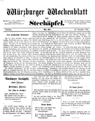 Würzburger Wochenblatt und Stechäpfel (Würzburger Stechäpfel) Samstag 22. Dezember 1866