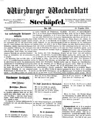 Würzburger Wochenblatt und Stechäpfel (Würzburger Stechäpfel) Samstag 29. Dezember 1866