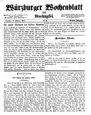 Würzburger Wochenblatt und Stechäpfel (Würzburger Stechäpfel) Samstag 16. Februar 1867