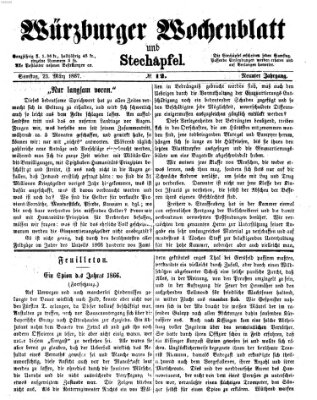 Würzburger Wochenblatt und Stechäpfel (Würzburger Stechäpfel) Samstag 23. März 1867