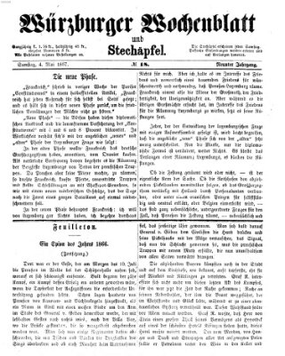 Würzburger Wochenblatt und Stechäpfel (Würzburger Stechäpfel) Samstag 4. Mai 1867