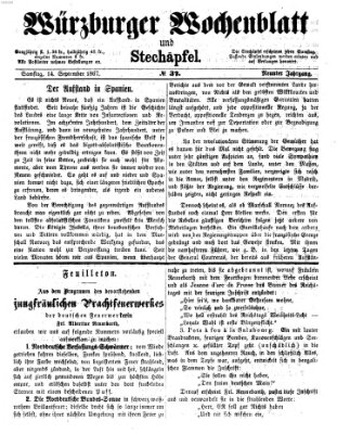 Würzburger Wochenblatt und Stechäpfel (Würzburger Stechäpfel) Samstag 14. September 1867