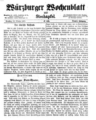 Würzburger Wochenblatt und Stechäpfel (Würzburger Stechäpfel) Samstag 26. Oktober 1867