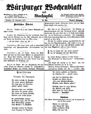 Würzburger Wochenblatt und Stechäpfel (Würzburger Stechäpfel) Samstag 23. November 1867