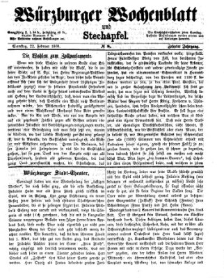 Würzburger Wochenblatt und Stechäpfel (Würzburger Stechäpfel) Samstag 22. Februar 1868