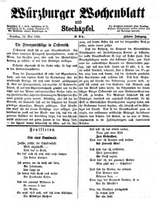 Würzburger Wochenblatt und Stechäpfel (Würzburger Stechäpfel) Samstag 23. Mai 1868