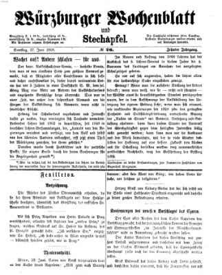 Würzburger Wochenblatt und Stechäpfel (Würzburger Stechäpfel) Samstag 27. Juni 1868
