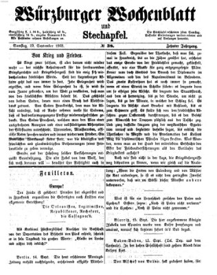 Würzburger Wochenblatt und Stechäpfel (Würzburger Stechäpfel) Samstag 19. September 1868