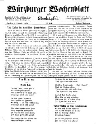 Würzburger Wochenblatt und Stechäpfel (Würzburger Stechäpfel) Samstag 7. November 1868