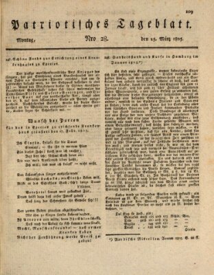 Patriotisches Tageblatt Montag 25. März 1805