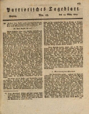 Patriotisches Tageblatt Freitag 29. März 1805