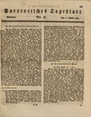 Patriotisches Tageblatt Mittwoch 10. April 1805