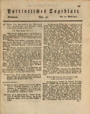 Patriotisches Tageblatt Samstag 20. April 1805