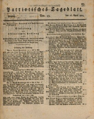 Patriotisches Tageblatt Freitag 26. April 1805