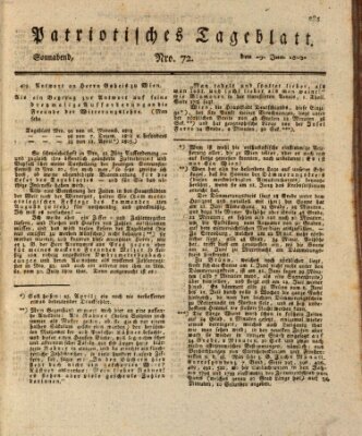 Patriotisches Tageblatt Samstag 29. Juni 1805