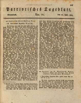 Patriotisches Tageblatt Samstag 27. Juli 1805