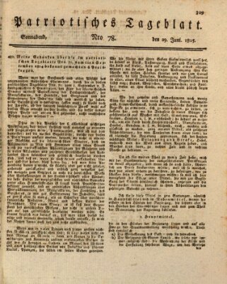 Patriotisches Tageblatt Samstag 29. Juni 1805