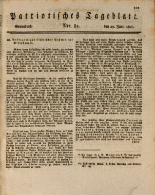 Patriotisches Tageblatt Samstag 29. Juni 1805