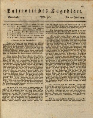 Patriotisches Tageblatt Samstag 29. Juni 1805