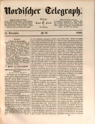 Nordischer Telegraph Freitag 22. Dezember 1848