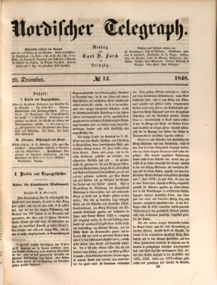 Nordischer Telegraph Freitag 29. Dezember 1848