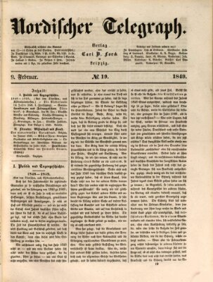 Nordischer Telegraph Freitag 9. Februar 1849