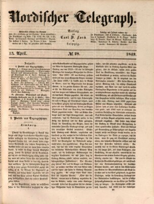 Nordischer Telegraph Freitag 13. April 1849