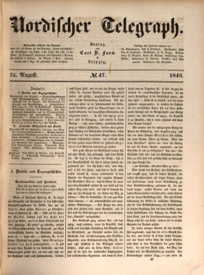 Nordischer Telegraph Freitag 24. August 1849