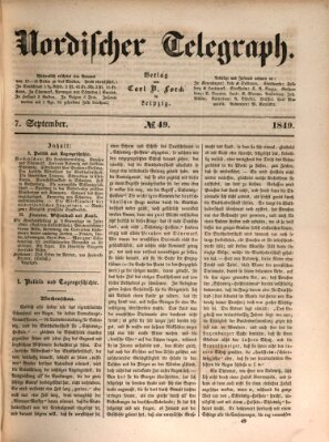 Nordischer Telegraph Freitag 7. September 1849