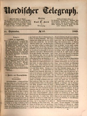 Nordischer Telegraph Freitag 21. September 1849