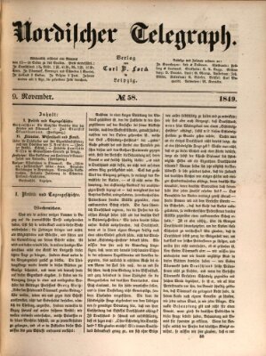 Nordischer Telegraph Freitag 9. November 1849