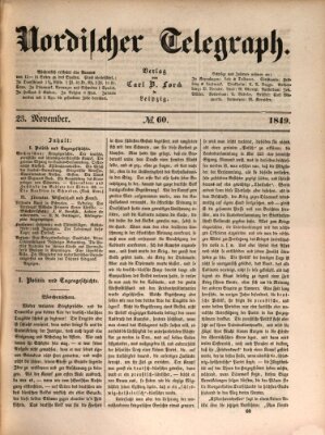 Nordischer Telegraph Freitag 23. November 1849