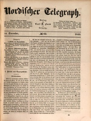 Nordischer Telegraph Freitag 14. Dezember 1849