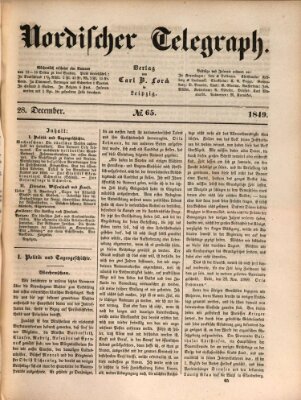 Nordischer Telegraph Freitag 28. Dezember 1849