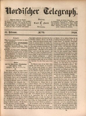 Nordischer Telegraph Freitag 22. Februar 1850