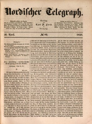 Nordischer Telegraph Freitag 26. April 1850