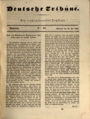 Deutsche Tribüne Samstag 16. Juli 1831