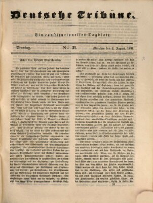 Deutsche Tribüne Dienstag 2. August 1831