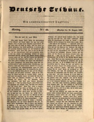 Deutsche Tribüne Montag 15. August 1831